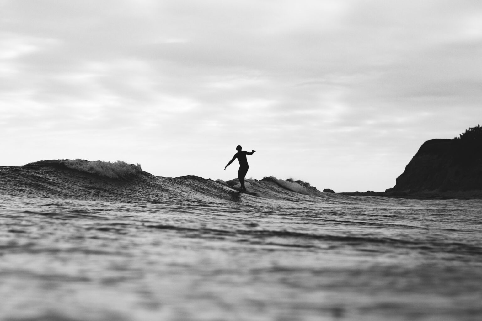 Long Boarder Black White Image